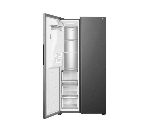 Lodówka TCL RC591SXE0 Side by Side No Frost 185cm Srebrna Dystrybutor Wody Kostkarka 591L - 1349899 - zdjęcie